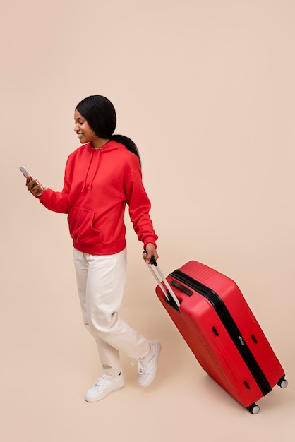 Smiley Woman with Red Baggage – Free Stock Photo, Download Free