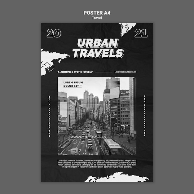 Urban Travels Poster Template Design – Free Download