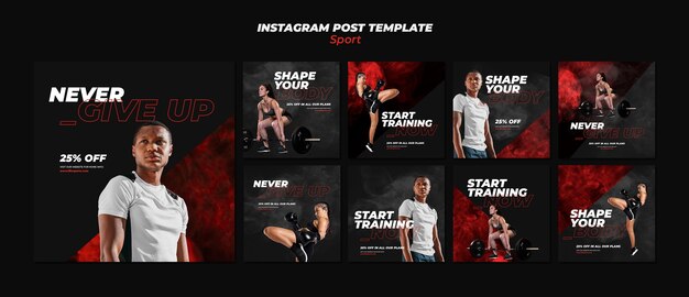 Collection of Gym and Sport Instagram Posts – Free Download