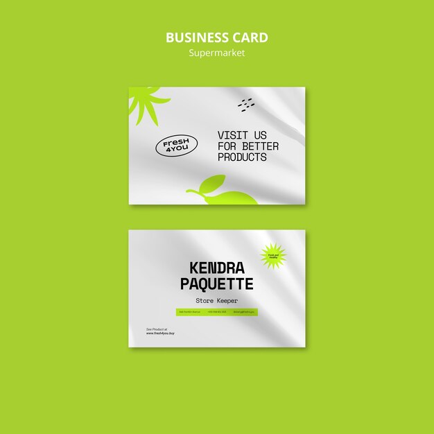 Supermarket Horizontal Business Card Template – Free Download