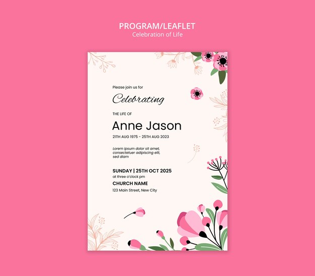 Celebration of Life Template Design – Free Download