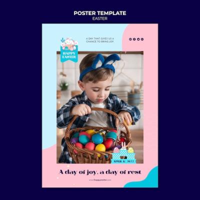 Dynamic Poster Template for Happy Easter Day – Free Download