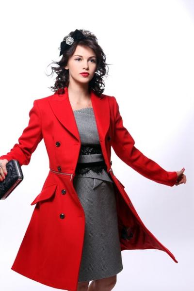 Beautiful Young Woman in Red Coat – Free Download