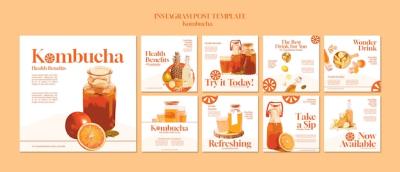 Delicious Kombucha Instagram Posts – Free Download