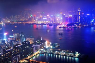 Stunning Aerial Night View of Hong Kong – Free to Download