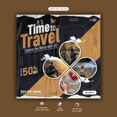 Travel and Tourism Instagram Post Template – Free Download