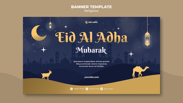 Banner Template for Eid al-Adha Celebration – Free Download