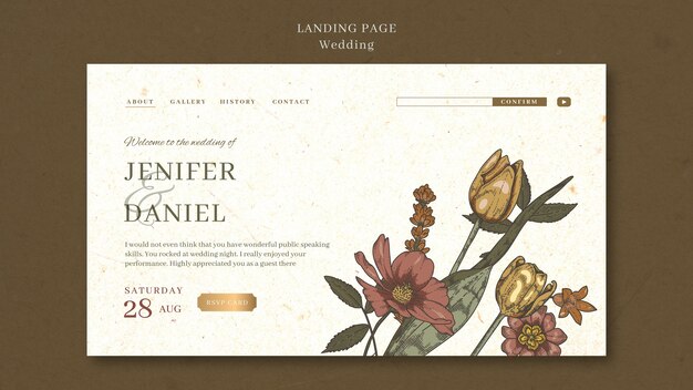 Floral Wedding Celebration Landing Page – Free Download