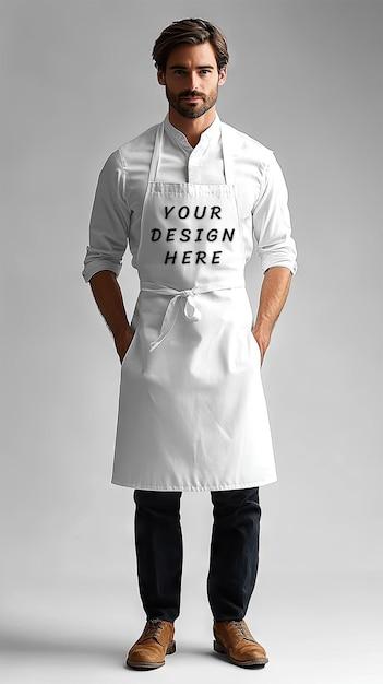 White Apron Mockup – Free to Download