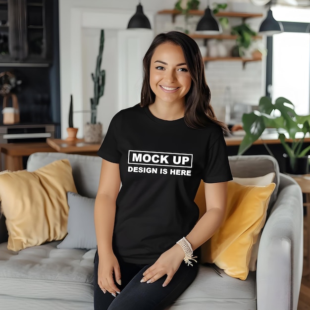 Stylish T-shirt and Sweatshirt Mockup for Women – Free Download