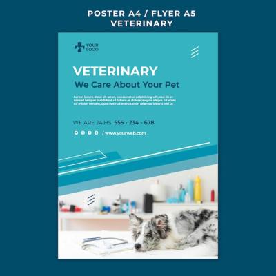 Veterinary Clinic Poster Template for Free Download