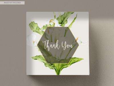 Watercolor White Lily Flower and Greenery Leaves Wedding Invitation Card – Free Download