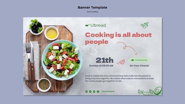 Horizontal Banner Design for Event Cooking – Free Download