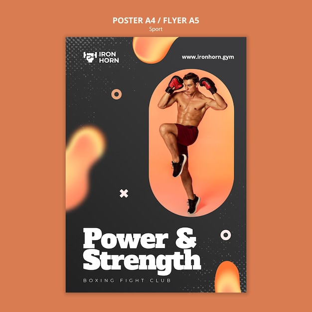 Power and Strength Poster Template – Download Free Stock Photo