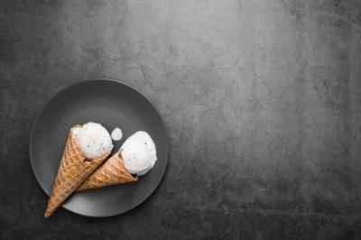 Ice Cream Cones on a Copy-Space Plate | Free Download