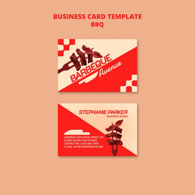 Delicious BBQ Business Card Template – Free Download