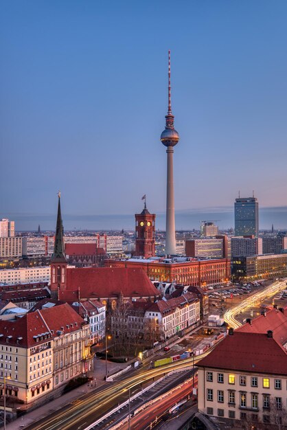 The Famous Fernsehturm in Berlin at Dawn – Free Download