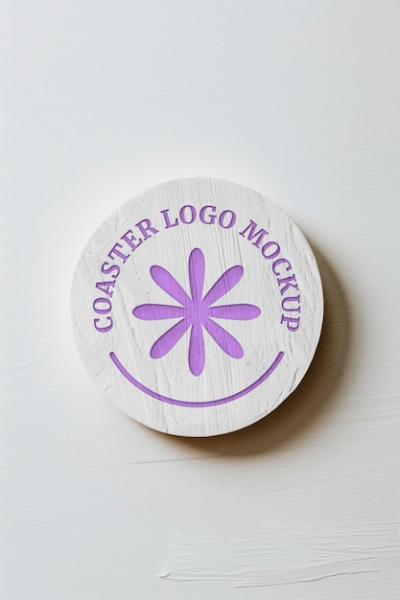 Coaster Logo Mockup Design – Free Download