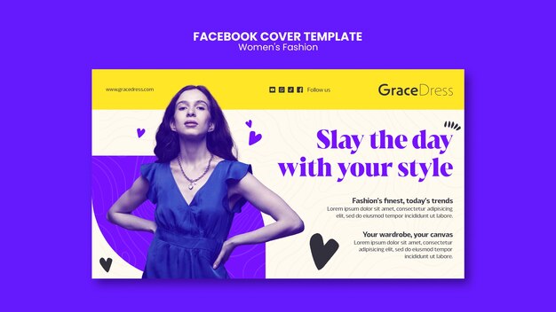 Stylish Women’s Fashion Facebook Cover Template – Free Download