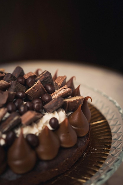 Tasty Chocolate Cake on Glass Plate – Free Download