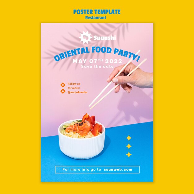 Oriental Restaurant Poster Template – Download Free Stock Photo