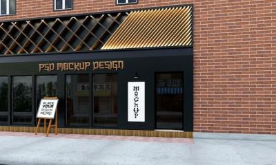 Signboard on Store Building with Japanese Aesthetics – Free to Download