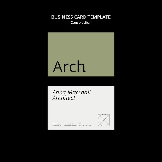 Minimalist Construction Project Business Card – Free Download