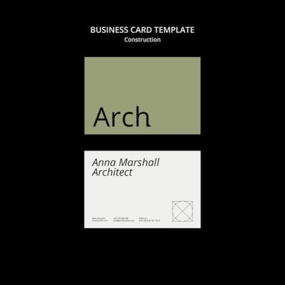 Minimalist Construction Project Business Card – Free Download