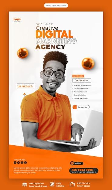 Digital Marketing Agency and Corporate Facebook & Instagram Story Template – Free Download