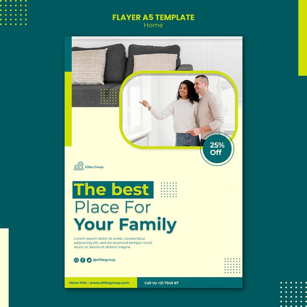 Vertical Flyer Design for a New Family Home – Free Download