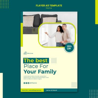 Vertical Flyer Design for a New Family Home – Free Download