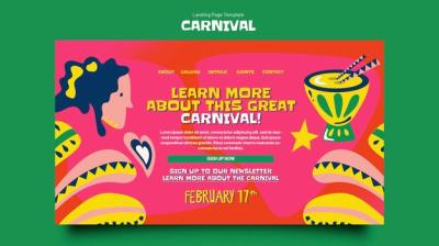 Carnival Celebration Landing Page Template – Free Download