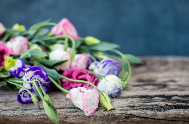 Lisianthus Bouquet on a Wooden Table – Free Stock Photo, Download for Free