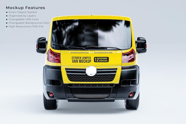 Citroen Jumper Van Mockup Front Side View – Free Download