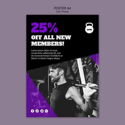 Gym Theme Concept Poster Template – Free Download