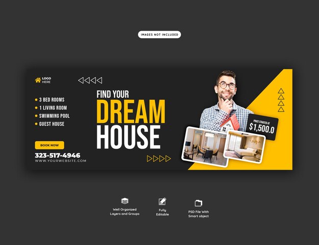 Real Estate House Property Facebook Cover Banner Template – Free Download