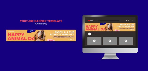 Flat Design Animal Day Template – Free Download