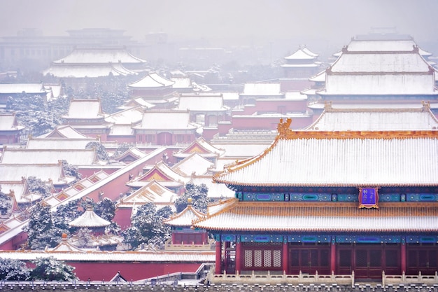 First Snow at Beijing’s Gugong Palace – Free Stock Photo, Download for Free