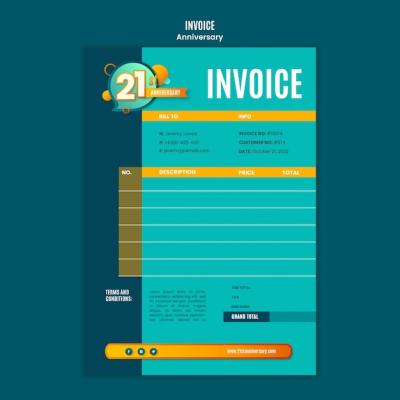 Happy Anniversary Invoice Template – Free Download