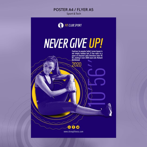 Sports and Tech Flyer Featuring Fitness Woman – Free Download, Free Stock Photo