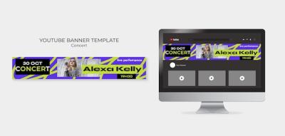 Concert Fun YouTube Banner Template – Free to Download