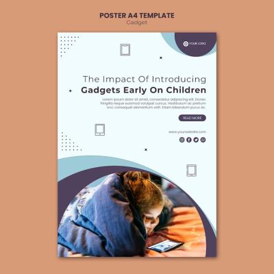 Gadget Impact on Kids Poster Template – Free Download