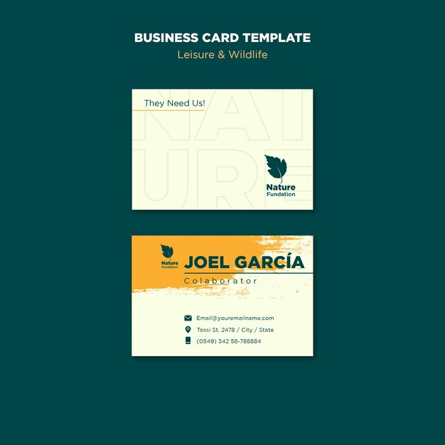 Nature and Wildlife Conservation Business Card Template – Free Download