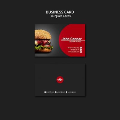 Business Card Template for Burger Restaurant – Free to Download