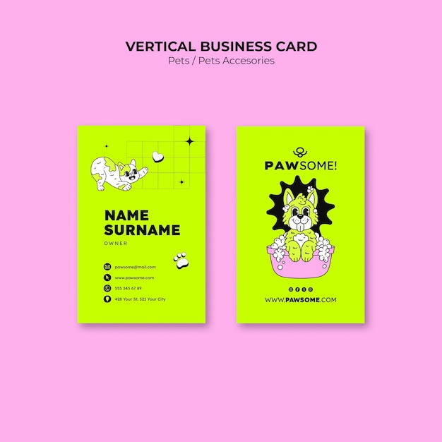 Professional Pets Care Business Card Design for Free Download