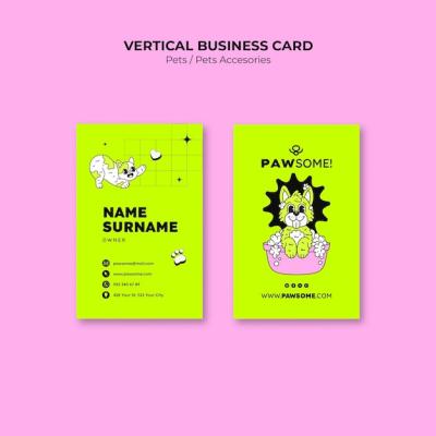 Professional Pets Care Business Card Design for Free Download