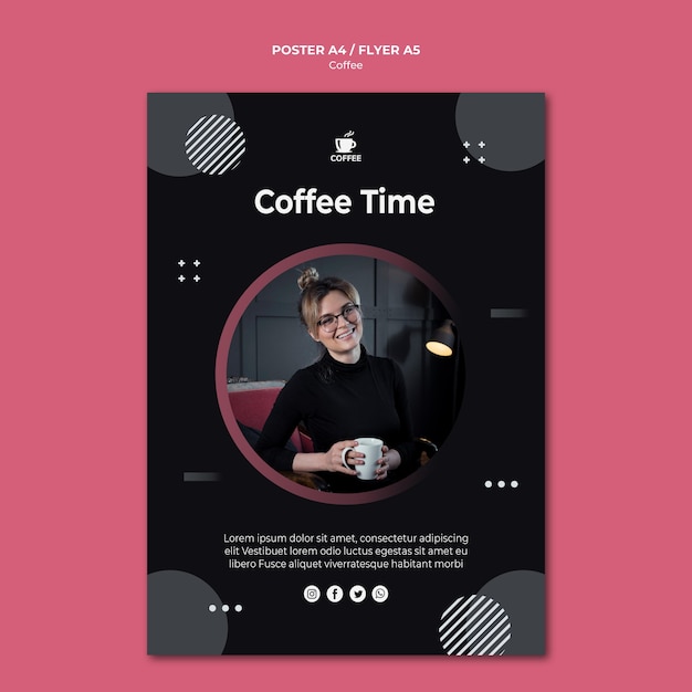 Coffee Time Concept Poster Design – Free Download