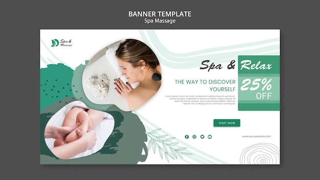 Banner Template for Spa Massage Featuring a Woman – Free Download