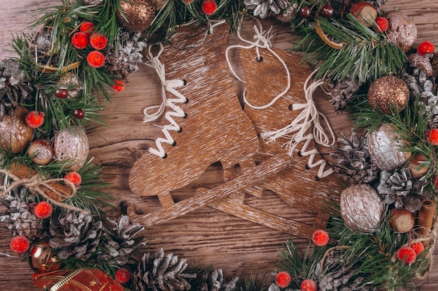 Christmas Flat Lay on Wooden Background – Free Stock Photo, Download for Free