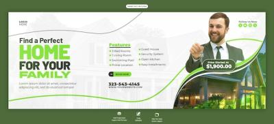 Real Estate House Property Facebook Cover Banner Template – Free Download